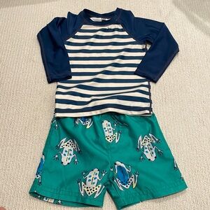 Tea Collection boys rash guard and swim trunks